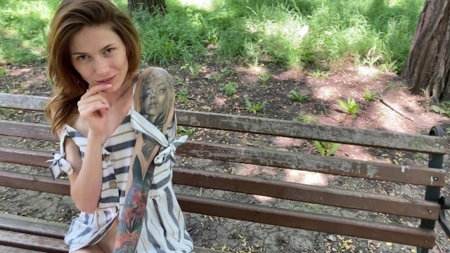 I take off my Panties in the Park in Full View and Play with my Pussy. Cum in the Car.