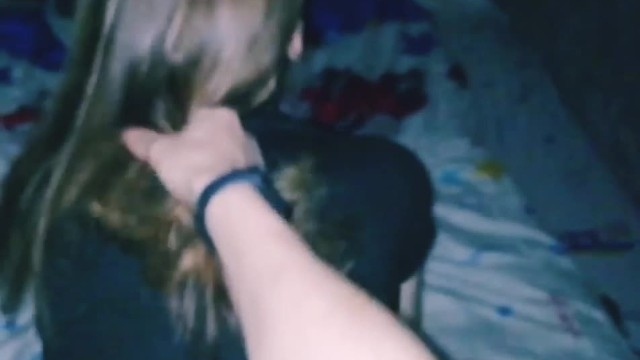 The bitch sucks and sits on the penis