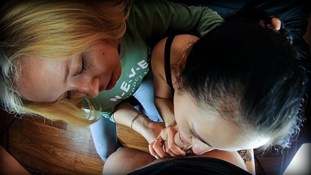 POV Threesome Blowjob - Behind The Scenes - BTS - Made The Cameraman Cum So Hard