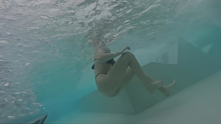 Flashing my dick in front of a young girl in public pool and helps me and fuck - it's very risky with couple near - P2