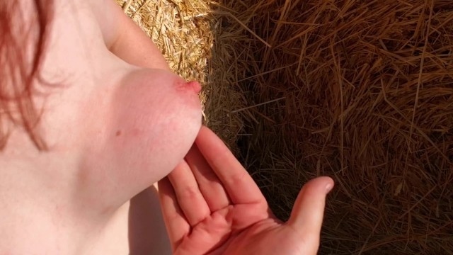 Slapping tits real red and real public in slowmotion